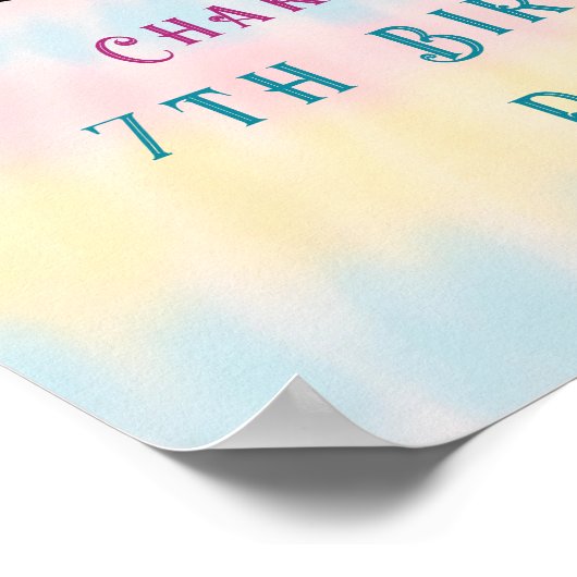 Poster Pink Magic unicorn tie teinture d'anniversaire sig (Coin)