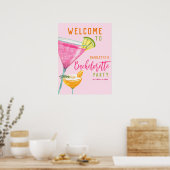 Poster Pink Margarita Custom BachelorParty Bienvenue (Cuisine)