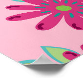 Poster Pink marguerite florale sans couture patternart, b (Coin)