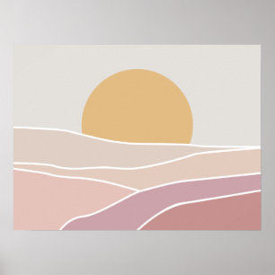 Poster Pink & Mauve Minimaliste Coucher de soleil Imprime