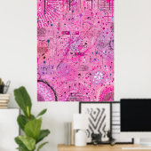 Poster Pink Maximalist Abstract: Raspberry Sundae (Bureau à domicile)