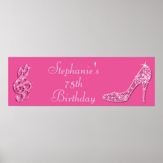 Poster Pink Music Note et Stiletto 75e anniversaire (Devant)