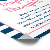 Poster Pink Navy fille Ancre nautique Pensées de couche (Coin)