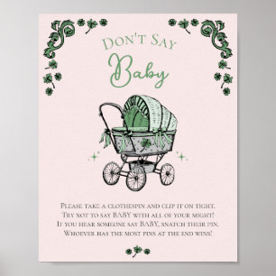 Poster Pink ne pas dire bébé Baby shower d'hiver jeu