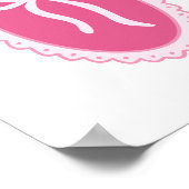 Poster Pink Nursery Art - Coquette Oval Frame & Bow (Coin)