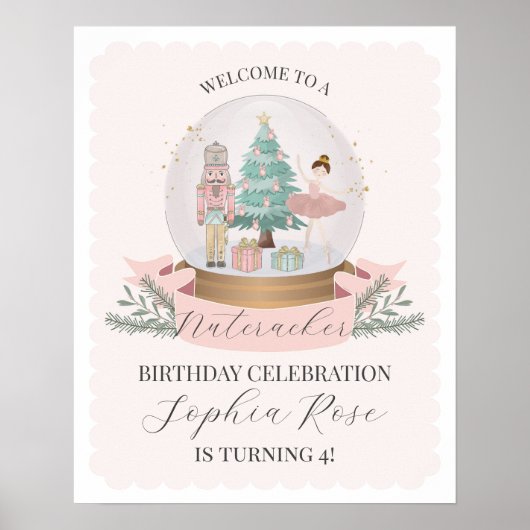 Poster Pink Nutcracker Ballet anniversaire bienvenue (Devant)