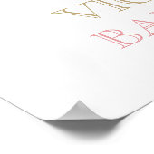 Poster Pink or Aquarelle Baby shower floral (Coin)