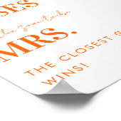 Poster Pink & Orange Combien de baisers Fête des mariées  (Coin)