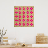 Poster Pink Paris Moods Fleur de Lys Motif (Cuisine)