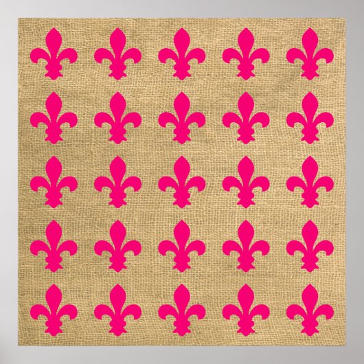 Poster Pink Paris Moods Fleur de Lys Motif (Devant)