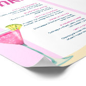 Poster Pink Party Bachelorette Cocktail Menu (Coin)