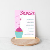 Poster Pink Party Cupcake Sweet Snacks Menu