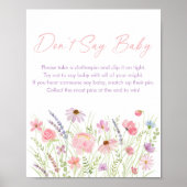 Poster Pink Pastel Fleur sauvage ne pas dire Baby Game (Devant)