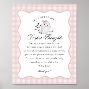 Poster Pink Pastel Little Boo Ghost Diaper Pensées
