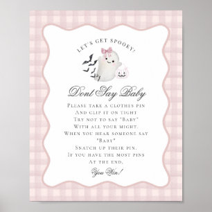 Poster Pink Pastel Little Boo Ghost Ne Dit Pas Baby Game