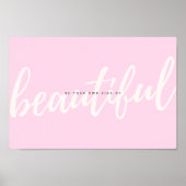 Poster Pink Pastel Script belle citation motivationnelle (Devant)