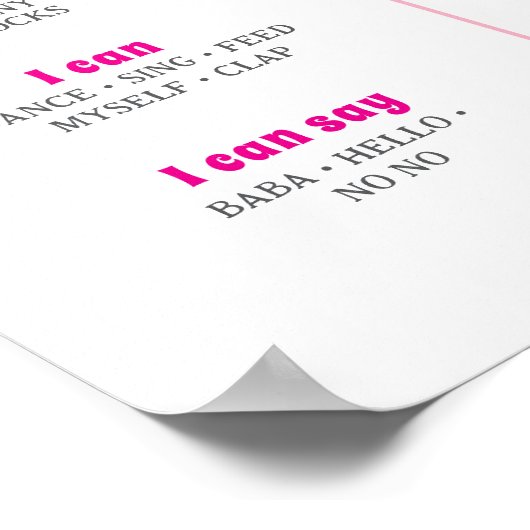 Poster Pink Penguin First Birthday Milestone (Coin)