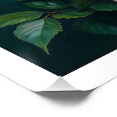 Poster Pink Peonies Artwork on Emerald Green (Coin)