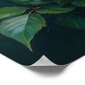 Poster Pink Peonies Artwork on Emerald Green (Coin)