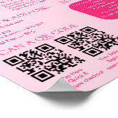 Poster Pink Permanent Jewelry Price List QR code Menu (Coin)