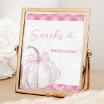 Poster Pink Preppy Citrouille Girl Anniversaire Snacks Po<br><div class="desc">Pink Preppy Citrouille Girl Anniversaire Snacks Poster</div>