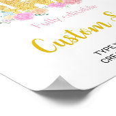 Poster Pink Princess Castle Anniversaire de la table pers (Coin)