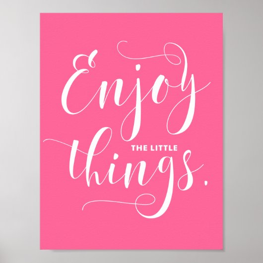 Poster Pink Profite Des Petites Choses | Calligraphie mod (Devant)