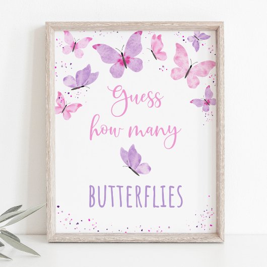 Poster Pink Purple Butterfly Devine Combien De Jeu