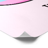 Poster Pink Purple Ombre Grille Coeurs Premier anniversai (Coin)