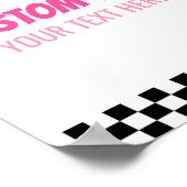 Poster Pink Race Car Racecar Custom Text Party Signal (Coin)