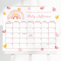 Pink Rainbow Devis Date d'échéance Calendrier Post