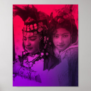 Poster Pink Red Maghreb Ouled Naïl Berber Girl Female Pos