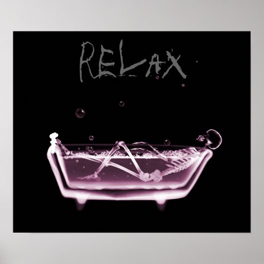 Poster - Pink Relax X-Ray Skeleton Temps de bain (Devant)