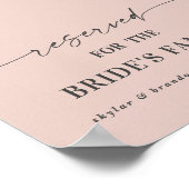 Poster Pink réservé pour le Mariage de famille de la mari (Coin)