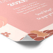 Poster Pink Retro Pumpkin 1st Birthday Time Capsule (Coin)