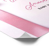 Poster Pink Ribbon Bow Baby Shower Welcome Sign (Coin)