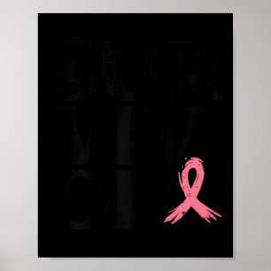Poster Pink Ribbon Guerrier du sein Sensibilisation au ca