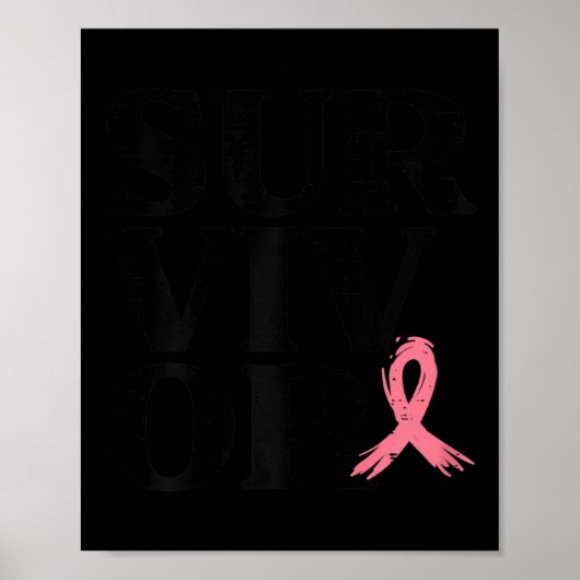Poster Pink Ribbon Guerrier du sein Sensibilisation au ca (Devant)