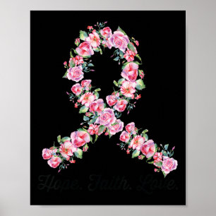 Poster Pink Ribbon Hope Foi Amour Chemise Cancer du sein