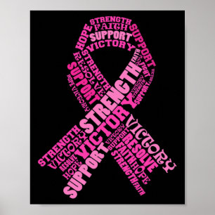 Poster Pink Ribbon Support Mois de sensibilisation au can