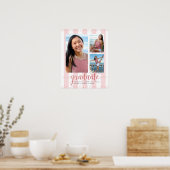 Poster Pink Rose Gold Graduation 3 Parties scintillant ph (Cuisine)