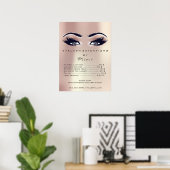 Poster Pink Rose Peach Skin Makeup Eyes Lashes Prices (Bureau à domicile)