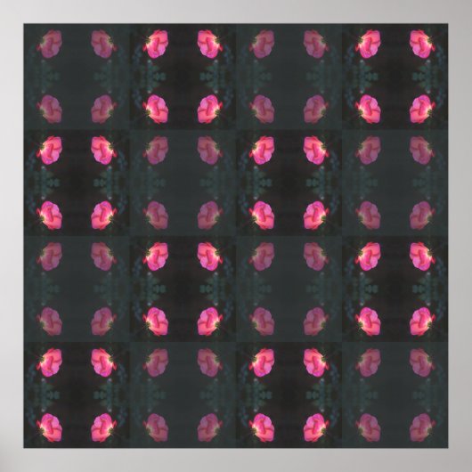 Poster Pink Roses Pattern (Devant)
