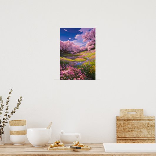 Poster Pink Sakura Meadows (Cuisine)