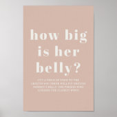 Poster Pink Sandstone Typography Baby Shower Game (Devant)