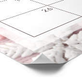 Poster Pink & Silver Snowflakes Guess Date d'échéance Pos (Coin)