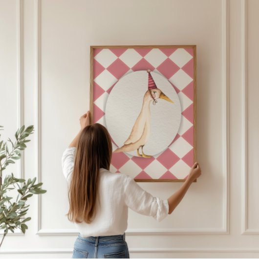 Poster Pink Sily Goose Nursery Art Imprimer