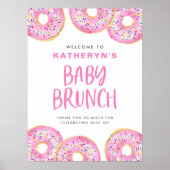Poster Pink Sprinkle Donuts Baby Brunch Bienvenue (Devant)