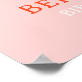 Poster Pink Strawberry Berry First Birthday Welcome (Coin)