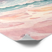 Poster Pink Sunset Ocean Waves (Coin)